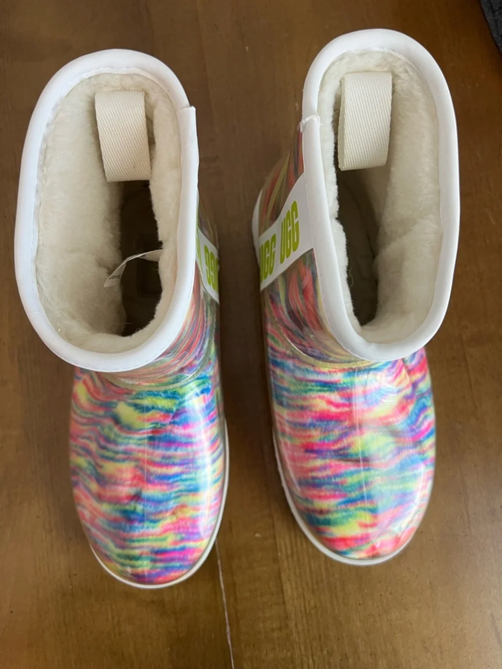 UGG Classic Clear Mini Rainbow Multi Color Waterproof Boots 1127054 Womens‎ 8
